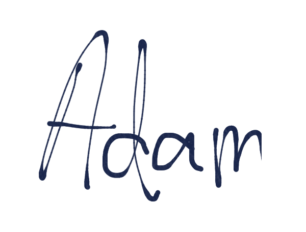 Adam's name in his own handwriting.
